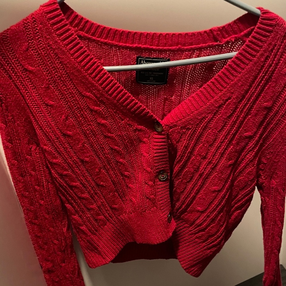 Abercrombie & Fitch Vibrant Red Cardigan